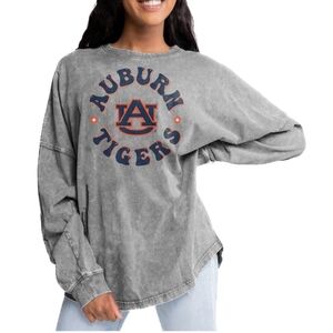 Auburn Tigers Gameday Couture Gray Faded Wash Oversized Sweatshirt Women's Small